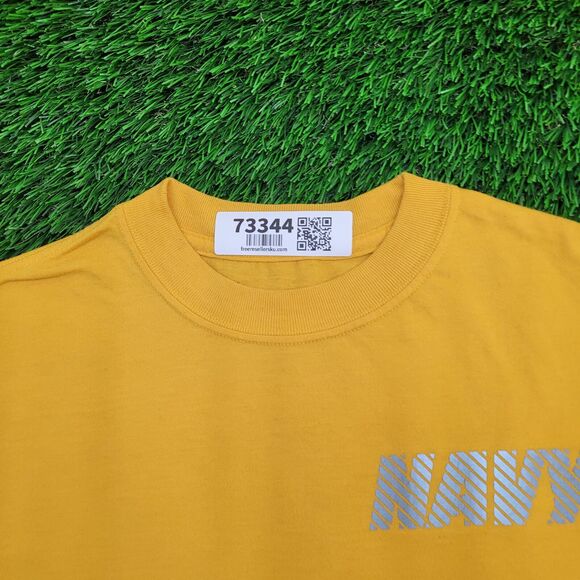 USN US Navy Shirt S/M 19x25 Yellow Spellout - Picture 6 of 13